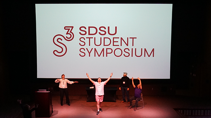 S3 SDSU student Symposium - students on stage
