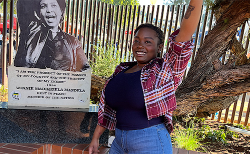 Alisha Alexander was among eight SDSU student interns that spent eight weeks in Cape Town, South Africa immersed in humanitarian work.