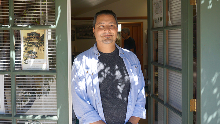 Isaac stands outside La Mesa History Center